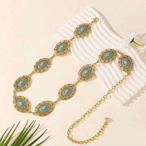 Gold and Turquoise Statement Necklace